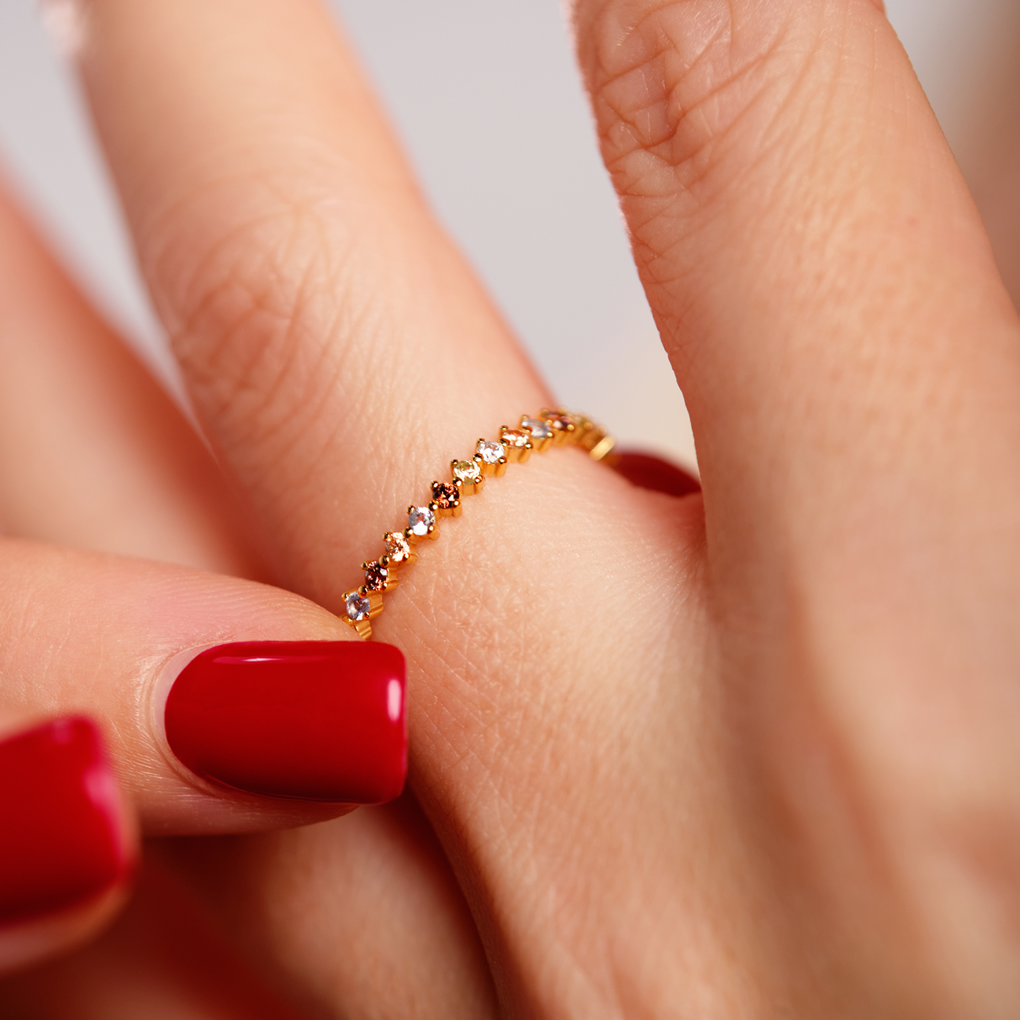 Anillo Solara de plata de ley 925 bañado en oro de 18k - 3