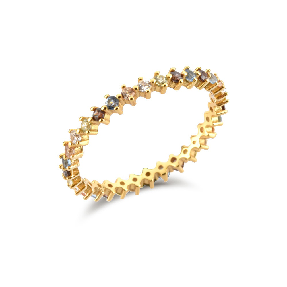 Anillo Solara de plata de ley 925 bañado en oro de 18k - 2