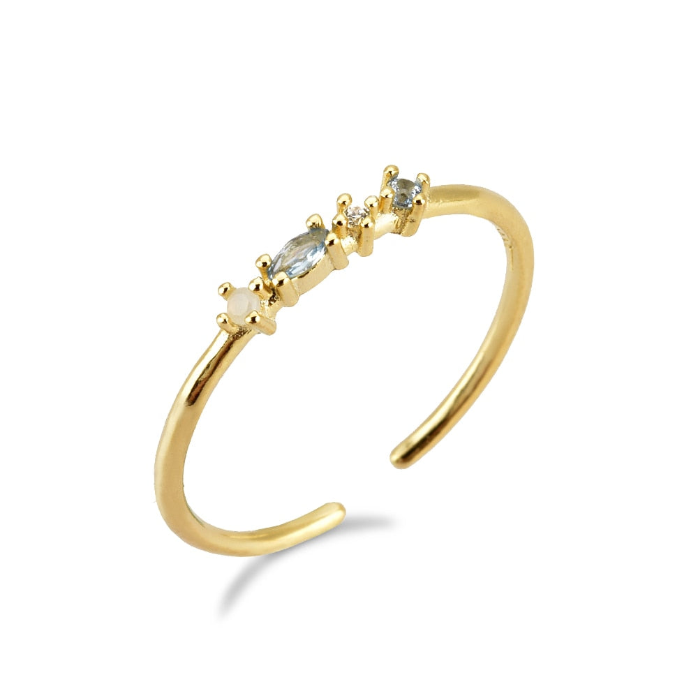 Anillo Lyra ajustable en plata de ley 925 bañado en oro de 18k - 2